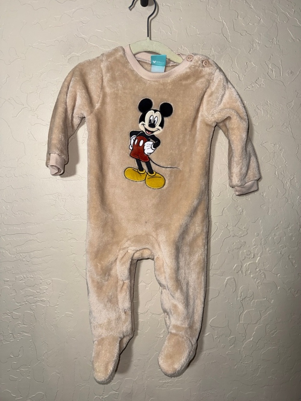 Disney Mickey Mouse fleece one piece footie sleep and play outfit